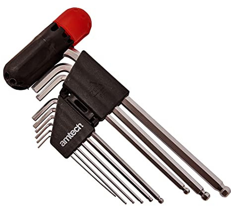 Amtech I9036 9 Piece Extra Long Ball end hex Key Set