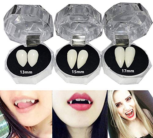 Secaden 3 Pairs Vampire Teeth Fangs Dentures Cosplay Props Halloween Props Party Favors