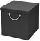 Stick&Shine 1x Aufbewahrungs Korb Schwarz Faltbox 30 x 30 x 30 cm Regalkorb faltbar mit Kordel und mit Deckel