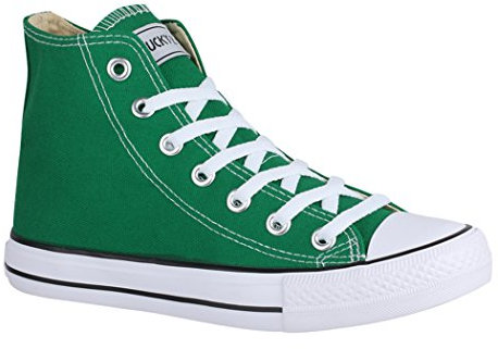 Elara Unisex Sneaker Sportschuhe High Top Turnschuh Chunkyrayan 014-A-CA014-Green-40