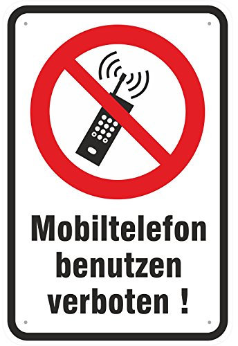 Schild 40 x 60 cm Mobiltelefon Telefon nutzen verboten Aluverbund 3 Größen