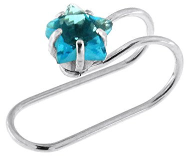 Aqua Star CZ Stein 316L Chirurgische Nicht Piercing Knorpel Helix Wickeln Stahlclip Auf Ohrring
