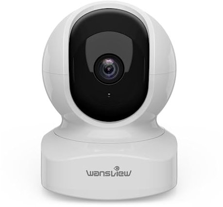 wansview 2K Telecamera Wifi Interno, Videocamera Sorveglianza Interno Wifi con Audio Bidirezionale e Funziona con Alexa, Telecamera Sorveglianza con Notifiche in Tempo Reale (bianco)