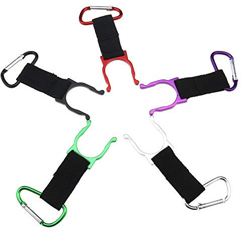 YINETTECH 5pcs Wasserflaschenhalter Tragbarer Rucksack Karabinerhaken Clip Aluminiumlegierung Getränkehalter