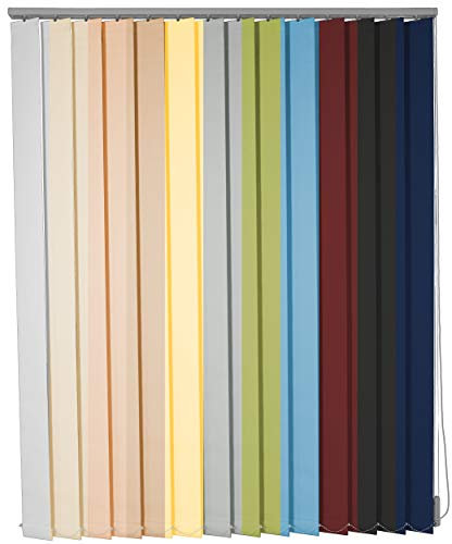 etusimo Lamellenvorhang Vertikaljalousie nach Maß 11 Farben Lamellen Blickdicht lichtdurchlässig Schiene Silber Tür Fenster Sonnenschutz Blendschutz (Breite 40-60 cm x Höhe 120,1-140 cm, Weiß)
