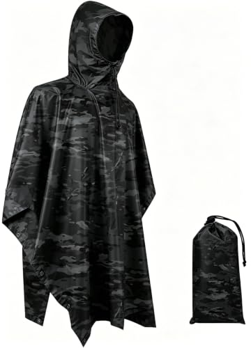 Fousam Regenponcho Damen Herren, Wasserdicht, Zelt, Regencape, Regenjacke für Wandern, Camping, Picknick, Reisen, Outdoor -Aktivitäten