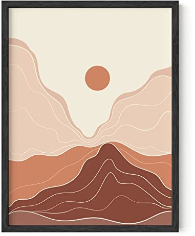 HAUS AND HUES Mountain Wall Art Terrakotta-Dekor – Mitte des Jahrhunderts Moderne Wanddekoration Boho | Bergkunst Boho Kunst Wanddekor Moderne Kunst Wanddekoration Bergwanddekor | 30,5 x 40,6 cm