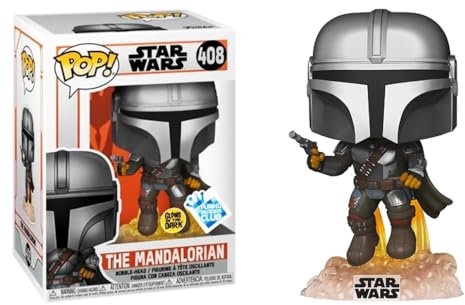 Funko 53878 Pop! Star Wars: The Mandalorian – The Mandalorian (Flying Glow in the Dark Special Edition) #408