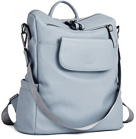CLUCI Damen Mode Rucksack Geldbörse PU Leder Handtasche Groß Designer Reise Damen Schultertasche, blau,