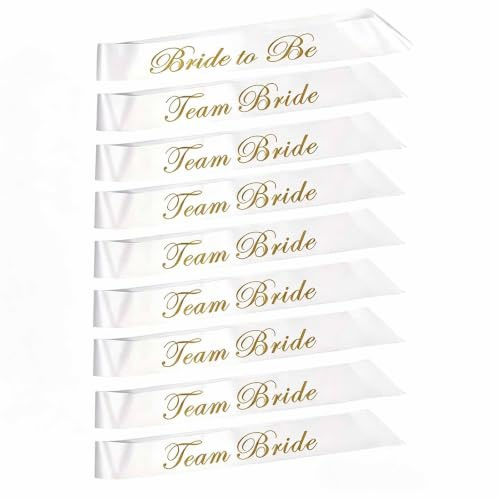 Hoshisea 8 pcsTeam Bride Hen Party Sashes + 1 pcs Bride to Be Sash, Brautaccessoires, Verwendet für Junggesellenabschiede, Brautpartys, 9Pcs