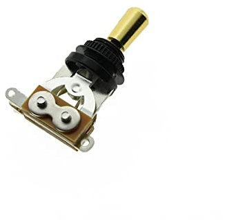 Dopro Gitarren-3-Wege-Kurzrahmen-Kippschalter, Tonabnehmer, schwarzer Schalter mit goldener Metallspitze (keine Kunststoffspitze) für Les Paul E-Gitarren