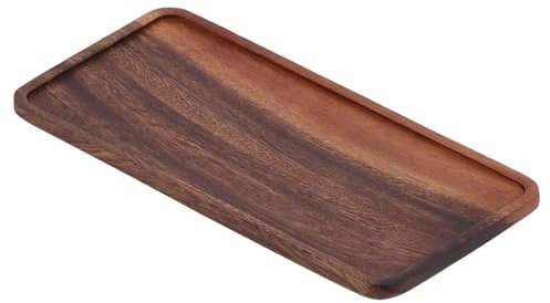 Bandejas para mesa de café, bandeja rectangular de madera de 9,8x4,7x0,5 pulgadas, bandeja para servir té de estilo Simple, plato para servir aperitivos para el hogar, Hotel, restaurantes