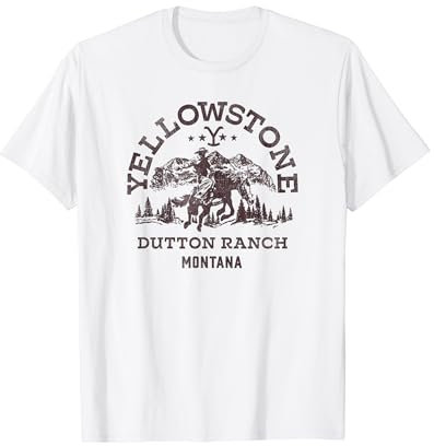 Yellowstone Dutton Ranch Montana Western Cowboy Logo T-Shirt