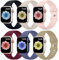 Upeak 6 Pack Correas Compatible con Correa Apple Watch 40mm 38mm 41mm para Hombre y Mujer, Pulsera de Repuesto de Silicona Suave para iWatch Ultra SE Series 9 8 7 6 5 4 3 2 1, S, Color Claro 2