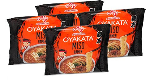 OYAKATA Miso Geschmack 4er Pack Instant Nudeln Wok Style Japanischer Art Schnelle Zubereitung Ramen (4 x 89g)