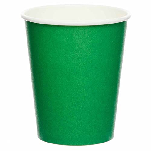Amscan 9915403-208-66 - Green Eco-Friendly Recyclable Paper Party Cups - 8 Pack