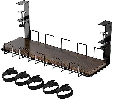 YUTERA Portacavi Sotto Scrivania, Vassoio per Gestione dei Cavi Elettrici, Organizzatore di Cavi Desk Senza Bisogno di Forare, Canalina Passacavi Scrivania Fili Management per Casa & Ufficio