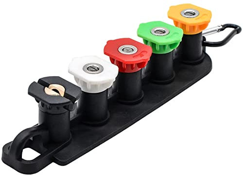 Pressure Washer Tips, Set of 5 Pressure Washer Nozzle Tips with Nozzle Holder, 1/4 Inch Quick Connect Power Washer Tips, 4000 PSI, Multiple Degrees Rinse Kit, Pressure Washer Accessories