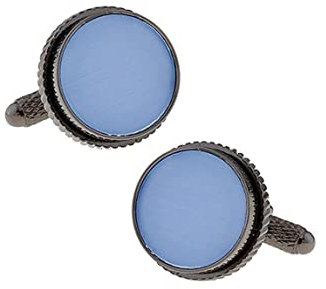 Manschettenknöpfe Unendlich, Manschettenknöpfe Unendlich Kupfer Runden Blau Hemd Accessoires