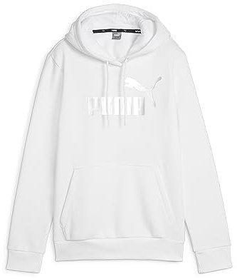 PUMA Femme Ess+ Metallic Logo Hoodie FL Sudation, Puma Blanc, S EU