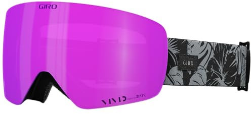 Giro Contour RS Snowboard Ski Goggles - for Men & Women - Black/Grey Botanical Lux Strap w/VIVID Pink/VIVID Infrared Lenses