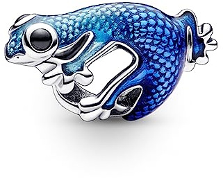 Amuefer Metallic Blue Gecko Charms für Armbänder 925 Sterling Silber Cute Charm für Halsketten, Türkis Emaille Schmuck Geschenke für Frauen Enkelin