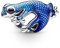 Amuefer Metallic Blue Gecko Charms für Armbänder 925 Sterling Silber Cute Charm für Halsketten, Türkis Emaille Schmuck Geschenke für Frauen Mädchen Enkelin