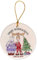 Feenstaub Weihnachtsschmuck, personalisierbarer Christbaumschmuck Keramik-Anhänger, Geschenk Weihnachten Baumschmuck mit Namen, besonderer Weihnachtsbaumschmuck Oma und Opa, Elch Eisbär