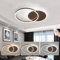 LED Deckenleuchte, Dimmbar Deckenlampe, Modern Wohnzimmerlampe, Kreative Geometrische Runde Led Lampen Deckenlampen, Aluminium Deckenlampe Led für Schlafzimmer Wohnzimmer Büro (2 Ringe Brown, 55CM)