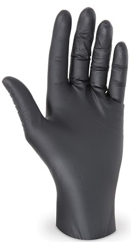 dinese - 500x Premium Einweghandschuhe L schwarz 100% Nitril (Latexfrei & Puderfrei) - Einmalhandschuhe ideal für Lebensmittel & Gastro-Küche - Einweg Gummihandschuhe Nitrilhandschuhe hautfreundlich