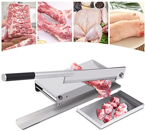 Manual Meat Bone Cutter, Manual Meat Slicer Frozen Meat Cutter Machine, Heavy Duty Chicken Cutting Machine with Blade Bone Chopper for Kitchen Beef Goat Pig Fish
