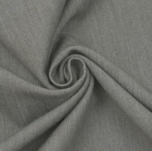 STOFFKONTOR Stretch Twill Gabardine Stoff - Meterware, Farbe Mittel-Grau - zum Nähen von Hosen, Röcken UVM.