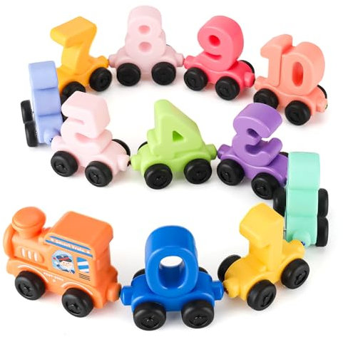 KADAYAYA Kit de train magnétique - Véhicule à chiffres - Jouet pour enfants de 3, 4, 5, 6 ans - Jouet éducatif préscolaire pour garçons et filles