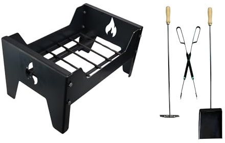 Parrilla argentina asado brasero parrilla. Brasero premium + kit de barbacoa (pala, póquer y pinzas) - Sor pampa grill - Brasero desmontable