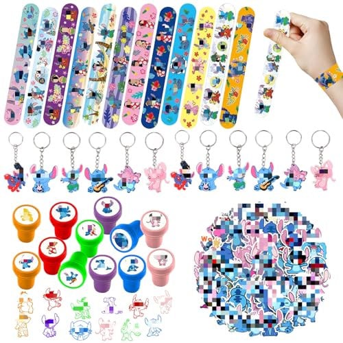 86 Stit-ch Kinder Geburtstag Party Mitgebsel, Anime Kindergeburtstag Gastgeschenke, Slap Armbänder, Kinder Briefmarken, Cartoon Schlüsselanhänger, Cartoon Aufkleber, Stit-ch Geschenk Geburtstagsfeiern