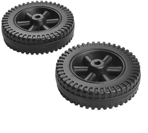 Lot de 2 roues en plastique de 15,2 cm pour barbecue à gaz et autres marques (noir)