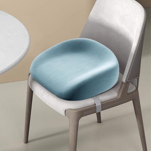 FANSU Cojín Alzador de Asiento para Niños, Algodón Silla Bebe Cojines Infantiles per Silla Comer con Cinturón, Desmontable Bebé Cojines Elevador Silla de Viaje (azul)