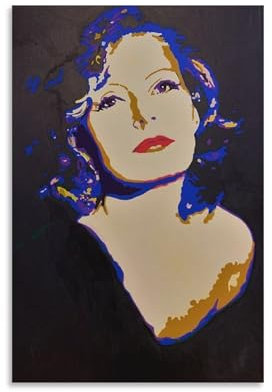 KPOKAHT Greta Garbo Kunstdruck auf Leinwand, Poster, Wandfarbe, Kunstposter, Dekoration, moderne Wohnkunstwerke, 60 x 90 cm