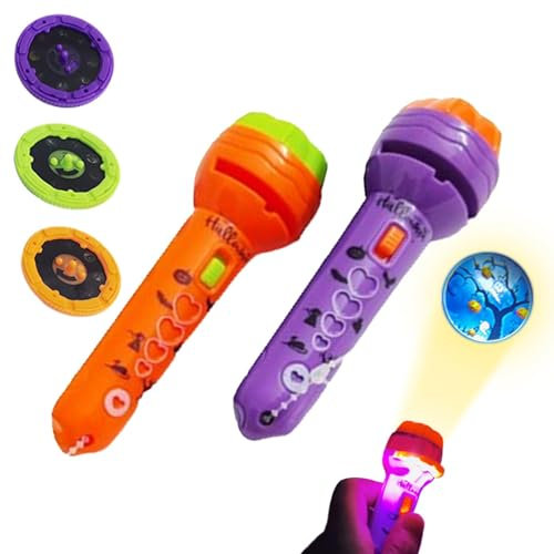 Lesunbak Halloween Projector Toy,Glowing Flashlight Children Torch Projector - Parent-Child Interactive Projector Night Lamp for Boys for Living Room, Bedroom