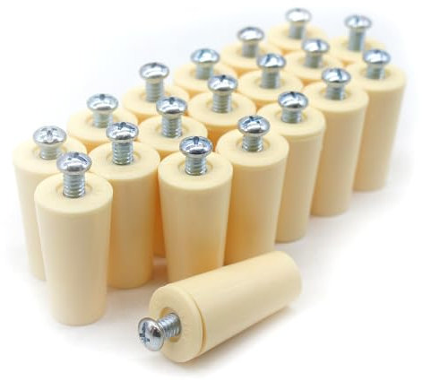 DOJA Barcelona | Butée Volet Roulant | 20 Pieces | Butoir Volet Ivoire | L: 40mm | Butee Tampon pour Volet Roulant en PVC | Pieces Pour Volet Roulant, Accessoires Pour Rideaux, Arret De Volet