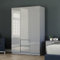Vida Designs Glinton High Gloss 3 Door 2 Drawer Wardrobe Bedroom Storage Organiser with Hanging Rail Modern Furniture 100% FSC Certified (Grey, 3 Door 2 Drawer)