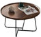 Runder Couchtisch im Industriestil in Nussbaum mit stabilem Metallrahmen für Wohnzimmer und Home Office (60 x 39 cm)