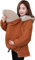 RRHCW Veste De Portage pour Maman Et Bébé,Veste Sweat Douce Et Confortable 3 en 1 Polaire Kangourou Veste De Maternité Femme Manches Longues Pull Chaud-Marron||L