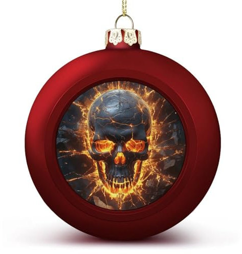 Weihnachtskugeln, Totenkopf-Motiv, bedruckte Weihnachtskugeln, Weihnachtsbaumkugeln, Party-Weihnachtskugeln