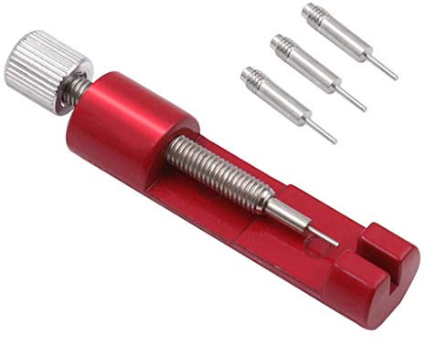 QishGO Uhrenarmband-Entferner-Set, Uhrenarmband-Werkzeug mit 3 zusätzlichen Stiften, kompatibel mit Uhrenarmbändern, Stiftentfernung, stabile Größe