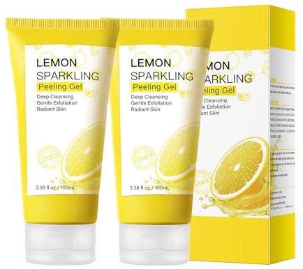 2 Stück Zitronenblasen-Peeling-Gel, Lemon Sparkling Peeling Gel, Zitronen Gesicht Reinigung Peeling, Porenreiniger Gesicht Reinigungsgel, Hautpflege Ölkontrolle, Peeling Gel für alle Hauttypen
