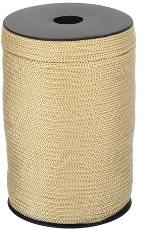 QUARKZMAN Corde en polypropylène tressé de 4 mm, 100m Corde en Nylon Cordage Creux pour étendoir à Linge, extérieur, Kaki