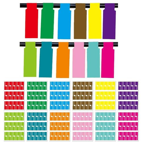 Marcador de numeración de cables, Etiquetas adhesivas for cables de colores útiles, etiquetas de identificación, pegatinas, marcadores, organizadores de cables de fibra(Mix 150pcs)