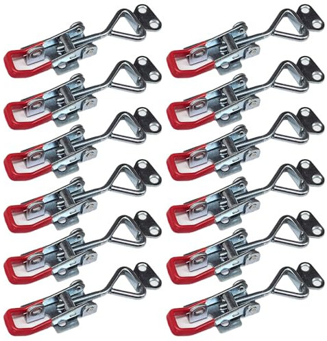 Jyvlucient Toggle Latch 12PCS Toggle Catch Latches Metal Toggle Clamp Adjustable Toggle Clamp 100kg/220lbs Catch Lock for Tool Boxes Trunk Cases