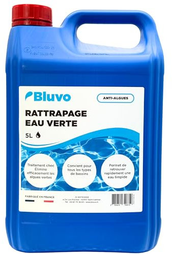Algicide Anti-Algues Piscine 5L | Rattrapage Eau Verte & Stop Algues | Traitement Choc Efficace pour Éliminer Algues et Eaux Troubles